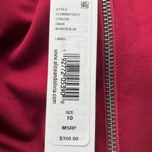 Alice Andolivia Dress; Burgandy; Size 10